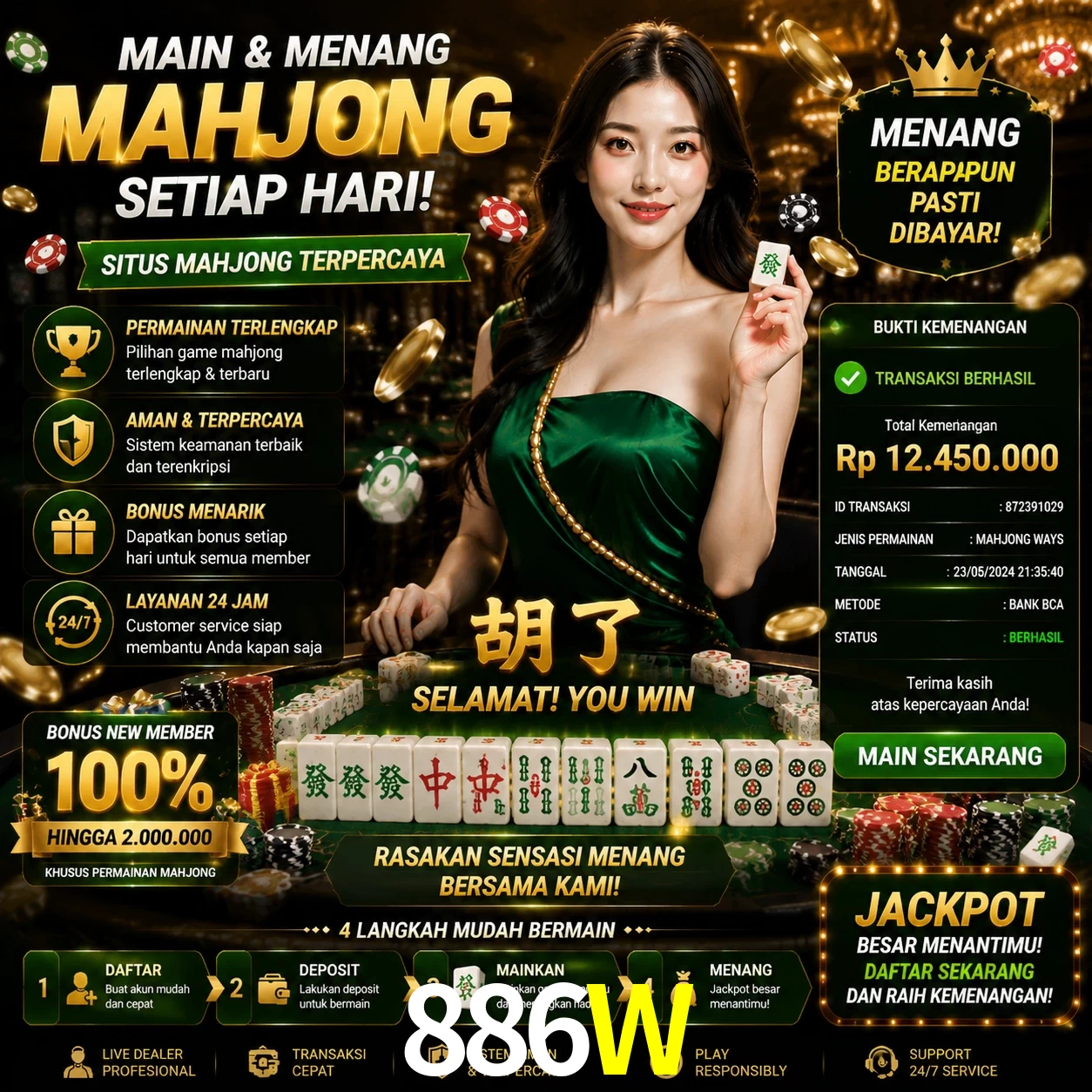 Ganhar e sacar na 886W